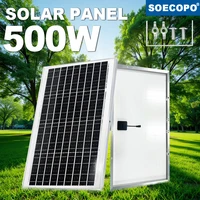 Panneau solaire monocristallin à haute efficacité 50W-500W, Module PV 18V, générateur solaire pour maison/Camping hors réseau avec prise cc 1
