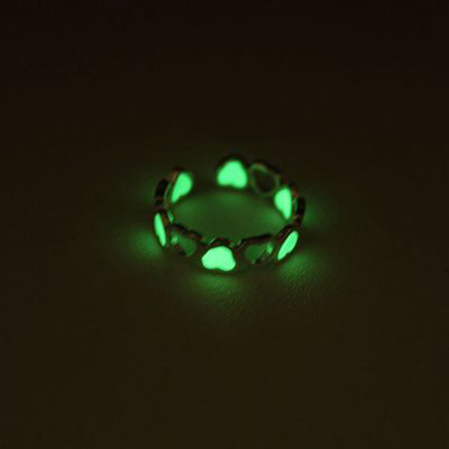pcs Couple Luminous Finger Rings for Women Men Glowing In Dark Heart Lover Wedding Bands Women Girls Jewelry Gift Accessories