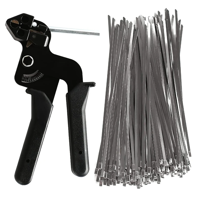 

Stainless Steel Cable Tie Hand Tool, Cable Tie Tool Set, With 200 Stainless Steel Cable Ties, For Bundled And Attaching