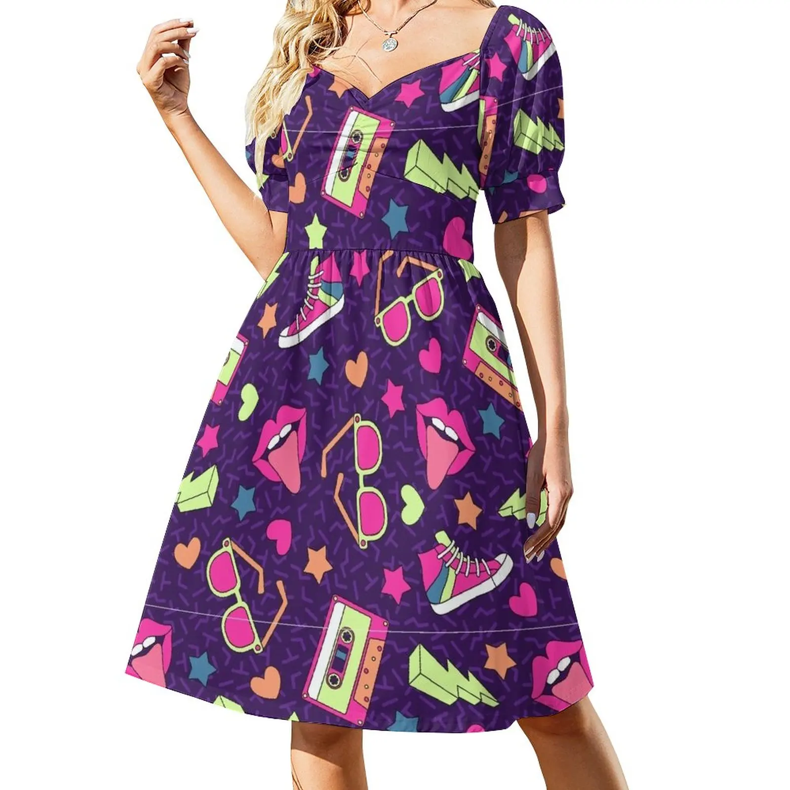 thumbnail image 1 of Vestido de fiesta neón de los 90, vestidos de noche de lujo para mujer, vestidos de cóctel, vestidos para ocasiones oficiales, vestidos casuales., 1 of 7