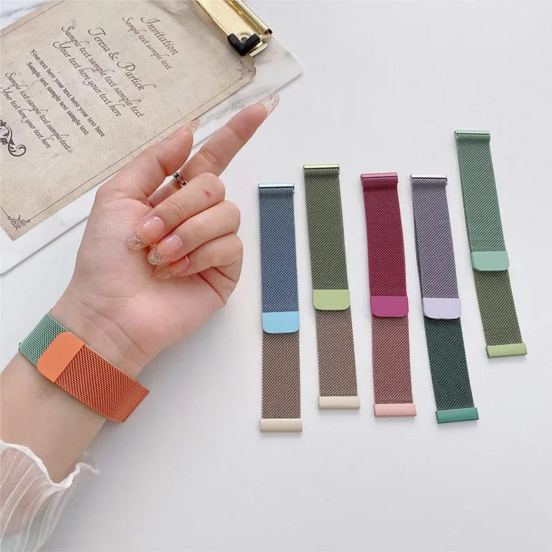 Milanese Loop Metal Bracelet for Smartwatches - Adjustable 20mm/22mm Strap