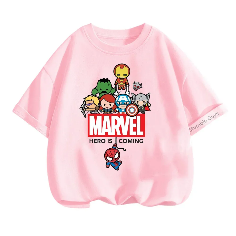 Marvels Child T-Shirts Summer The Avengers Kids T Shirt Children Cartoon Kawaii Casual Clothes Super Hero Top Boy Girl Tee Shirt 4