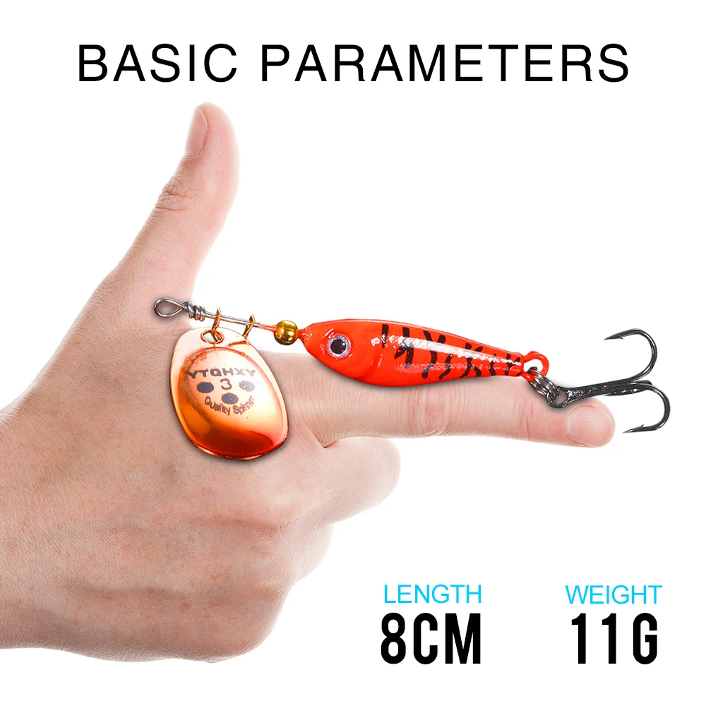 Rotating Carp 1PCS Rotating Metal Spinner Fishing Lure Hard Bait 11-20g Artificial ...