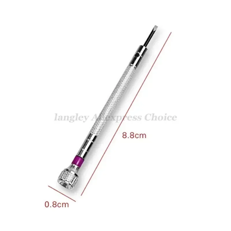 13PCS 시계 도구 수리 스크루 드라이버 세트 0.6mm-2.0mm 슬롯/십자 스크루 드라이버 키트 전문 시계 제조 업체 시계 도구