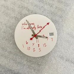 Sleek 28.5mm DIY Watch Dial - Bold 'It's Already Late' Design (No.16 Red lightning)