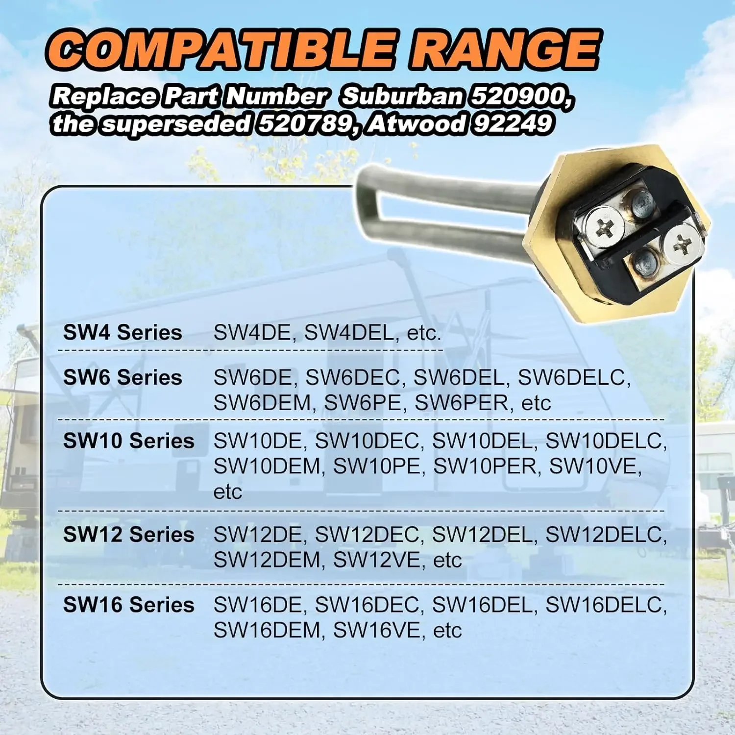 Superseded 520789 Atwood 92249, Dometic Camper Trailer, 520900 1400 1440W 110 120V