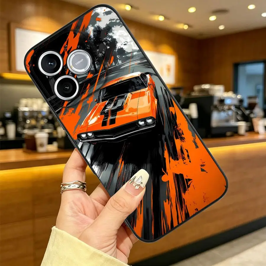 Orange Muscle Car Phone Case Cover