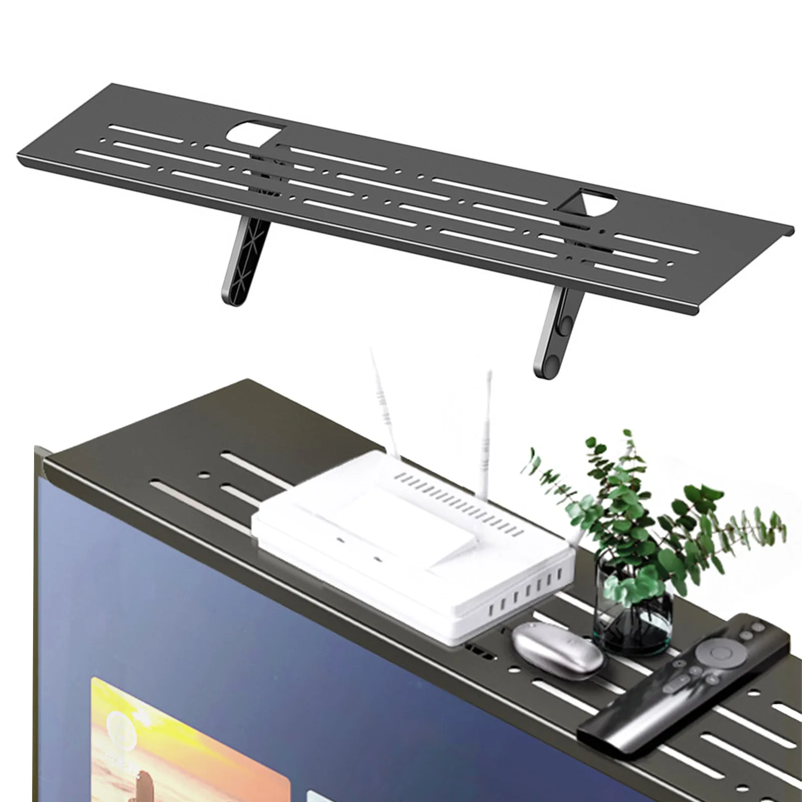 Tv Screen Top Storage Shelf Rack Shelf Organizer Tv Small Shelf Tv