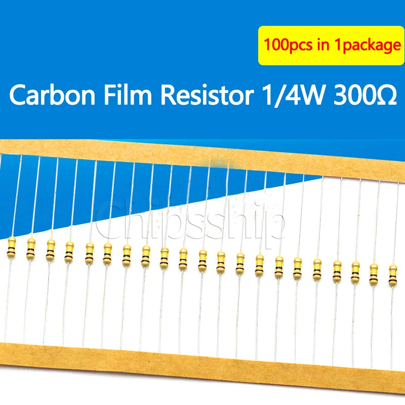 

Carbon Film Resistor 1 4W 300 Ohm 5% Four Color Ring Resistor (100 PCS)
