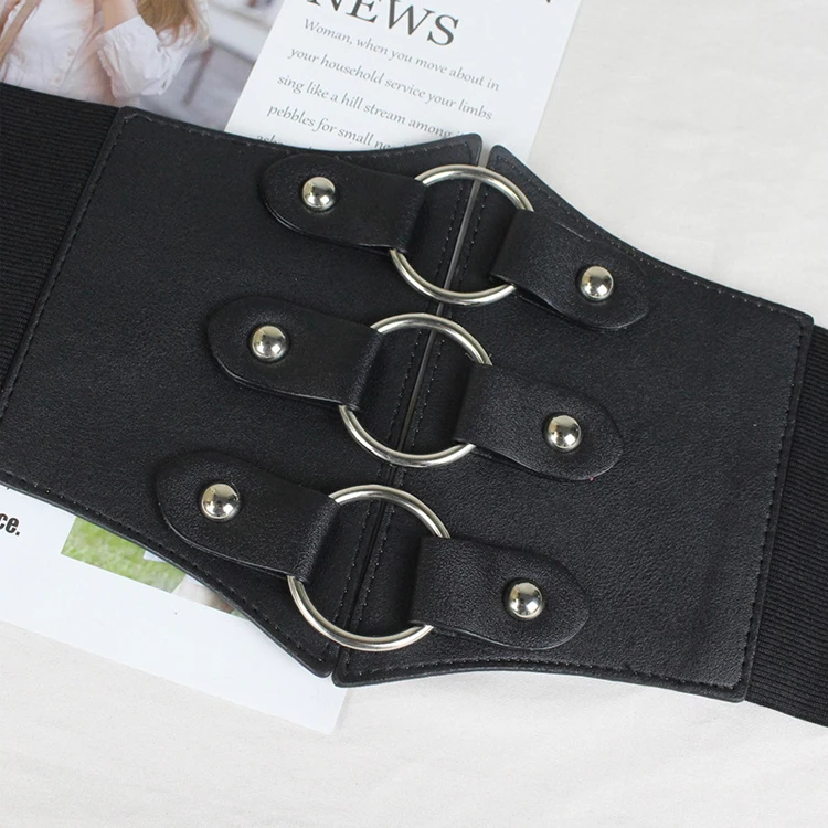 PU-Leder Korsettgürtel, Elastischer Hochtaillierter Gürtel für Damen, Figurformender Bodyshaper, Vielseitiger Alltags-Bustier-Bandage – Detail 3