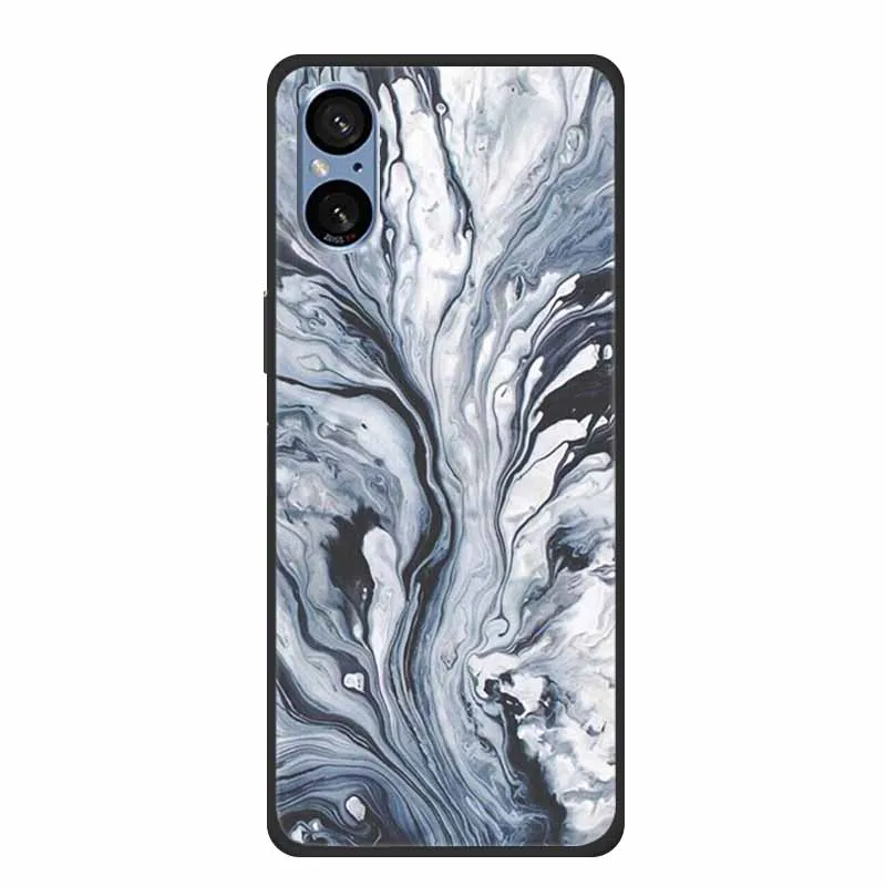 Elegant Marble Shockproof Soft Silicone TPU Back Cover for Sony Xperia 5V - Premium Phone Protection Case