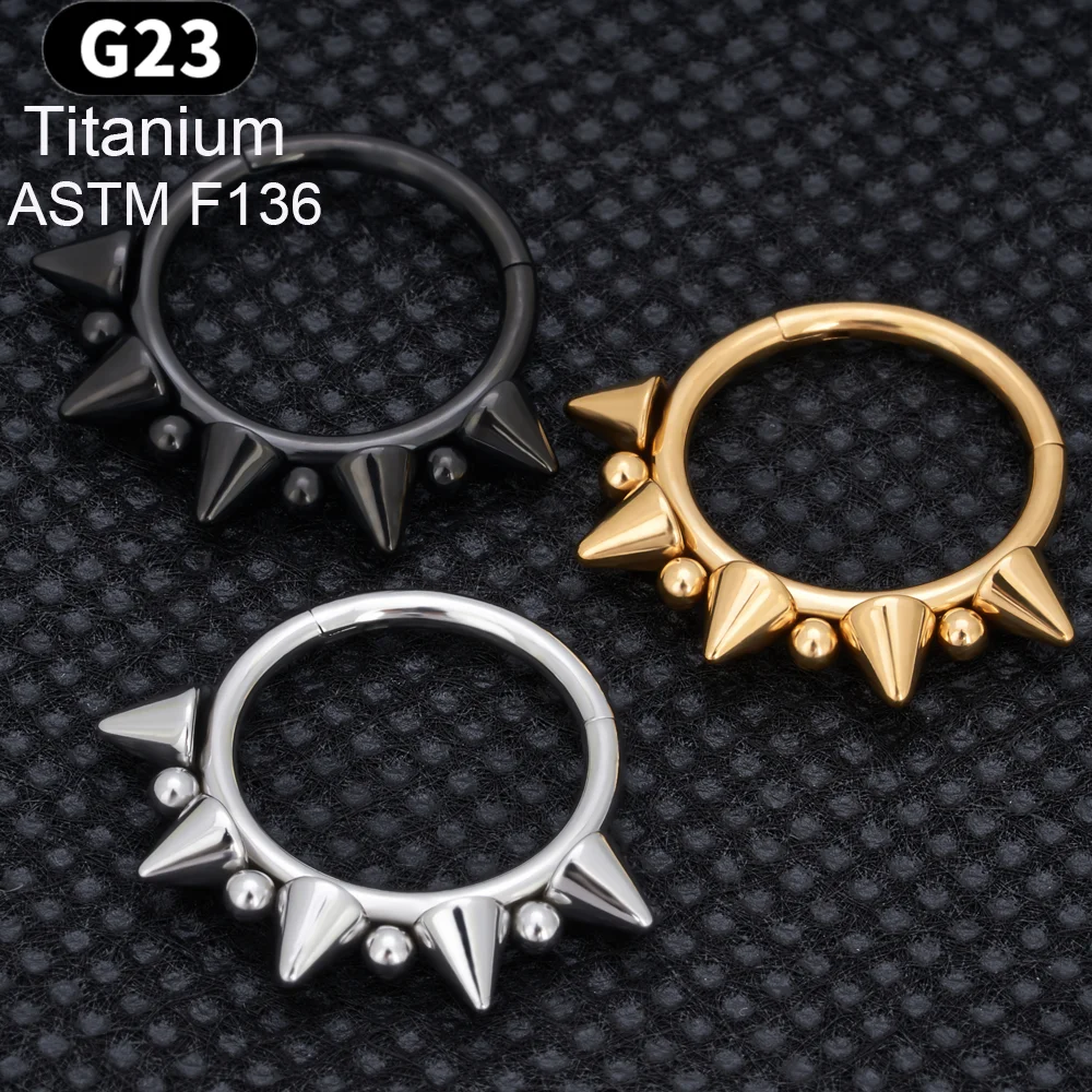 Ear piercing earring Belly button rings G23 Titanium Septum Nose Ring Cone Spike Horseshoe Circular Piercing Cartilage Earrings Helix Hinge Hoop Body Piercing Jewelry