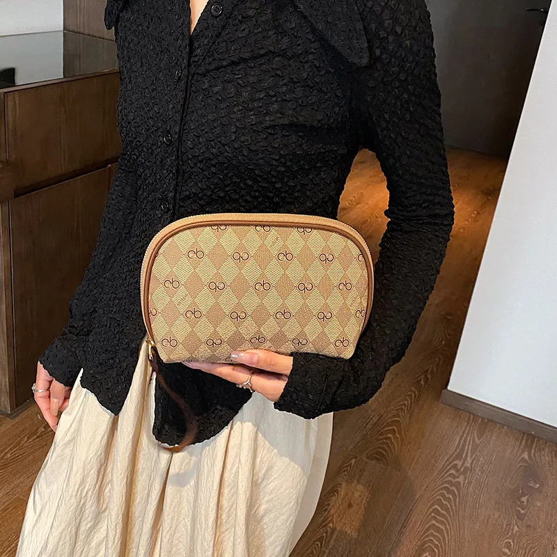 Large Capacity Bag Women's 2023 New Fashion Vintage Print One-Shoulder Underarm Casual Tote Bags With Small Bag