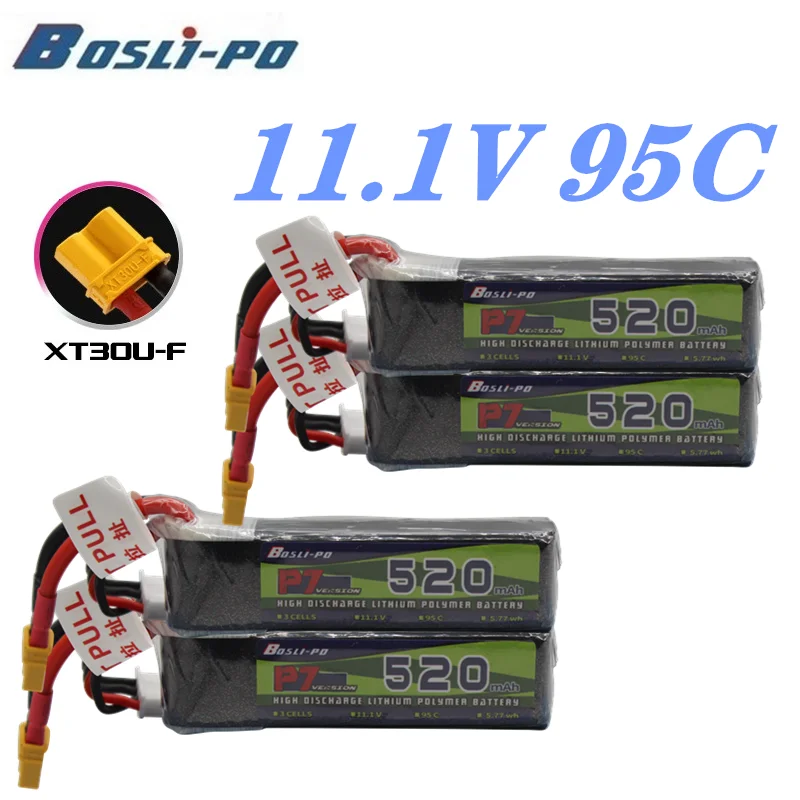 

Литий-полимерный аккумулятор 3S 11,1 В 95C 520 мАч для радиоуправляемого вертолета квадрокоптера FPV Запчасти для гоночного дрона с разъемом XT30 11,1 В перезаряжаемая батарея
