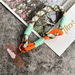 Colorful Chain Phone Charm with Patch and Metal Key Ring Lanyard Accessory (Colorful)