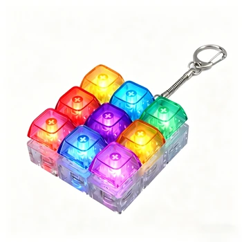 Accessorio per Setup Gaming: Clicker Tastiera LED Luminoso, Portachiavi Tattile ASMR, Ciondolo Tastiera RGB Retroilluminato, Novità 2026