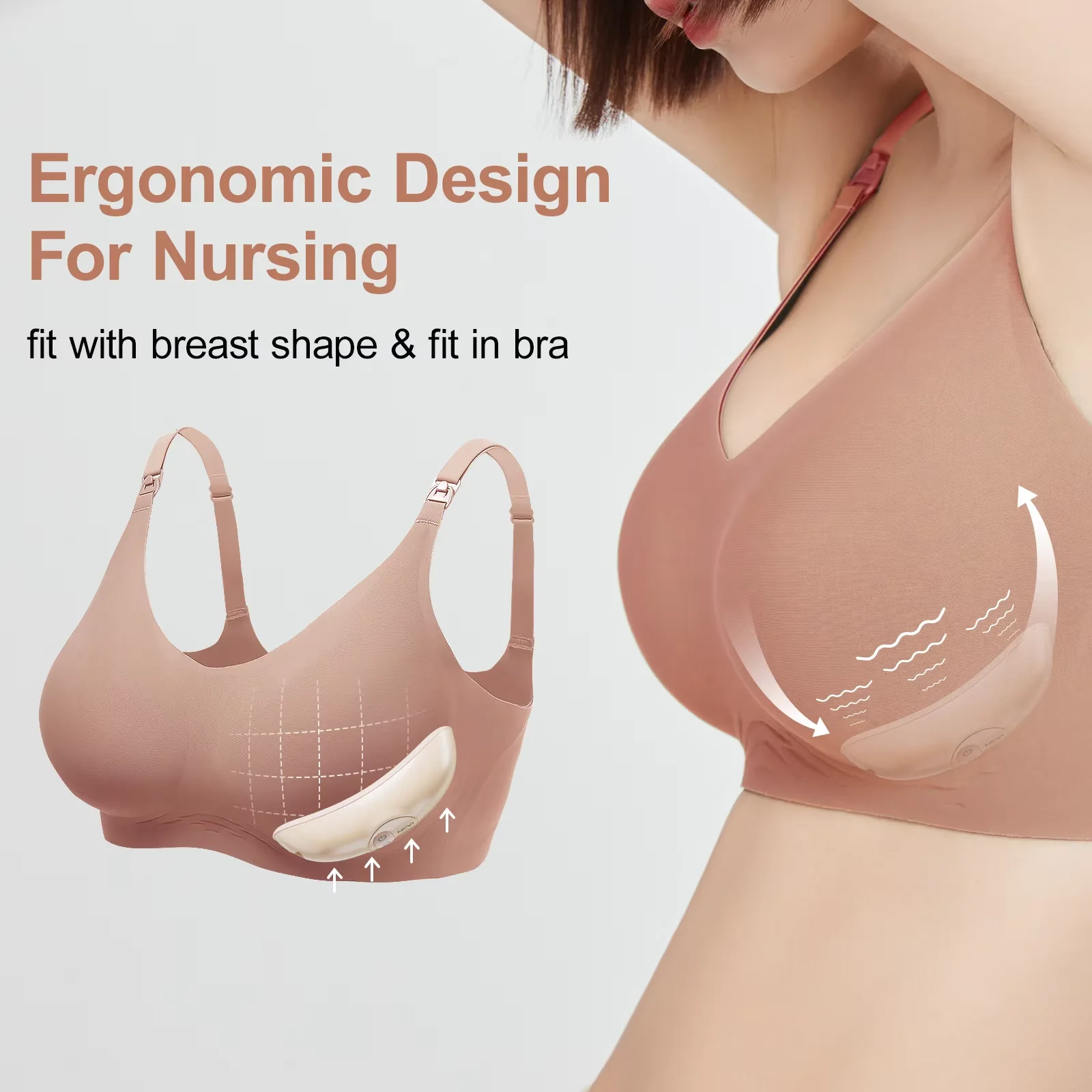 NCVI Warming Lactation Massager, 2 Vibration & Heating Modes, Breastfeeding Support For Clogged Ducts, Mastitis,_voghion.com