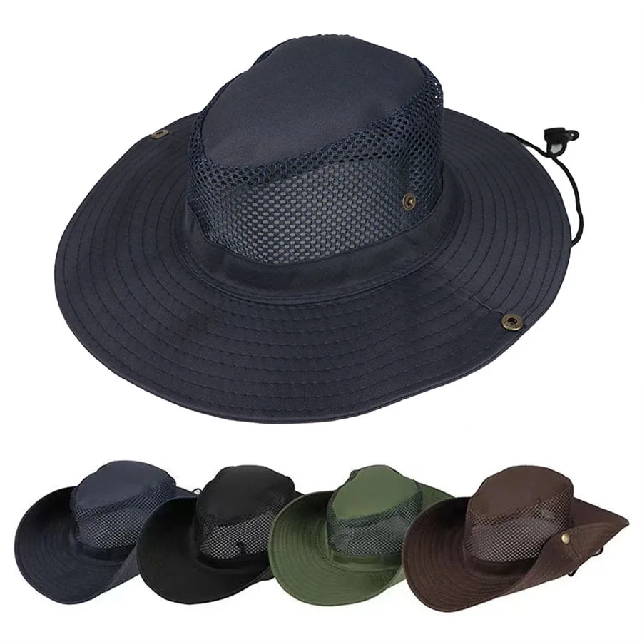 Sun Hat Fisherman Hat Sun Protection Hat Large Brim Fisherman Cap Summer Mesh Breathable Sun Hat Outdoor Fishing Mountaineering UV Protection Visors For Men Women Bonnet