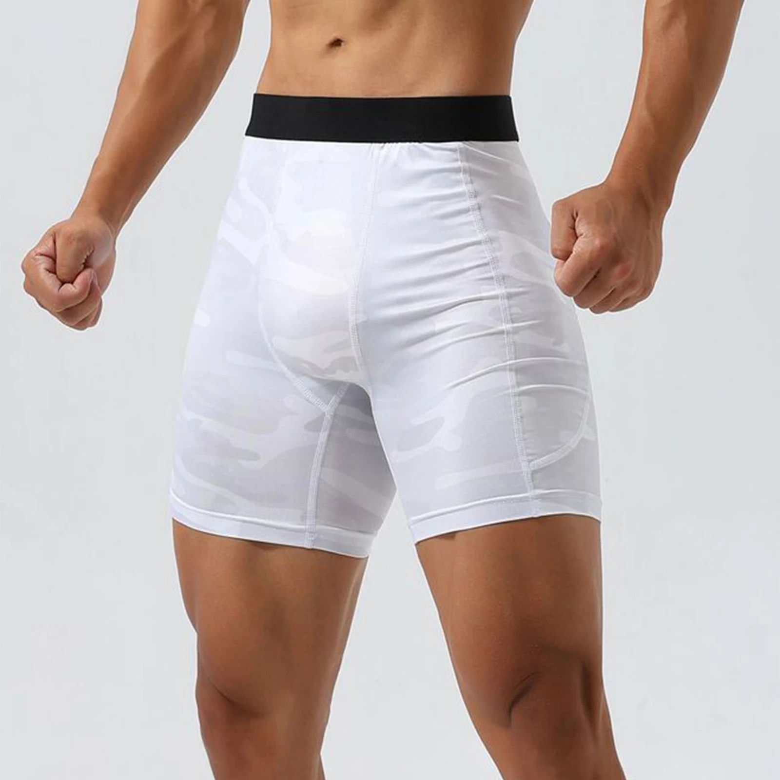 Men Workout Gym Shorts Fitness Bodybuilding Shorts Slim Fit Elastic Athletic for Running Joggers Training Activewear