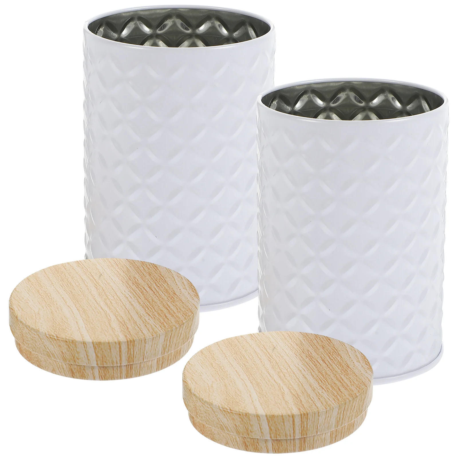 

2 Pcs Cereals Sealed Jar Candy Snack Coffee Storage Kitchen Tin Box Child Buttercream Food Tinplate Ceramic Dried Fruit