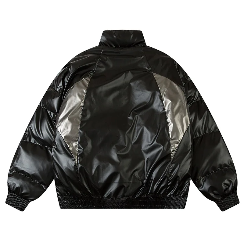 Men Padding Jackets Winter Shiny Metallic Parka Oversized Thick Warm Puffer Coats Hip Hop Streetwear Waterproof Outwear Unisex
