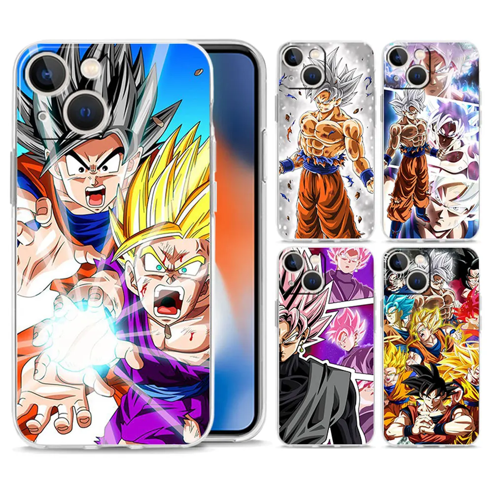 Чехол для телефона Dragon Ball Goku iPhone 11 12 13 Pro mini SE2 7 8 Plus 5s 6 XR XS Max прозрачный чехол Funda Coque