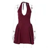 Townlike Waist Wrap A-line Pleated Dress Women Halter Mini 2024 Summer Dress V Neck Backless Nightclub Sexy Party Dresses 5