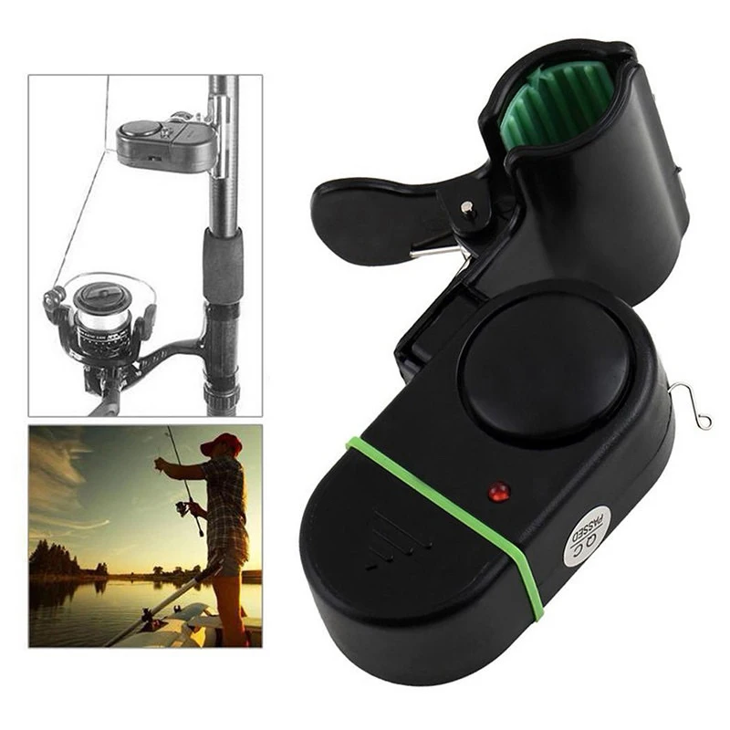 Fishing Alarm Fish Bite Lure Alert Alarm Sound Bell LED Light Indicator Clip-on Fishing Rod Outdoor Buzzer Tool