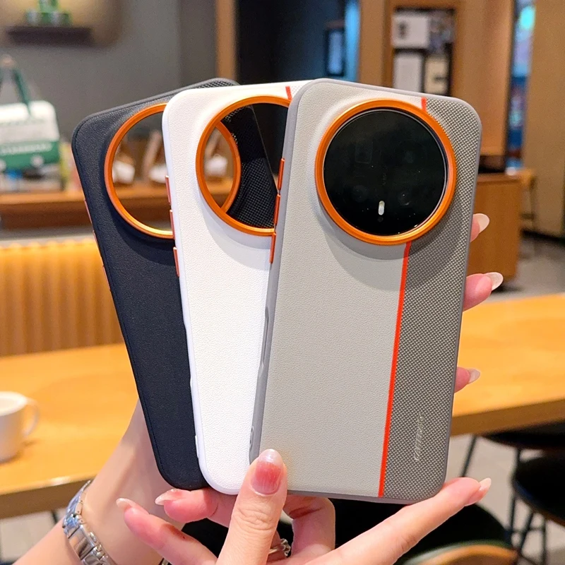 Luxury Color Blocked PU Leather Ultra-Thin Shockproof Phone Case