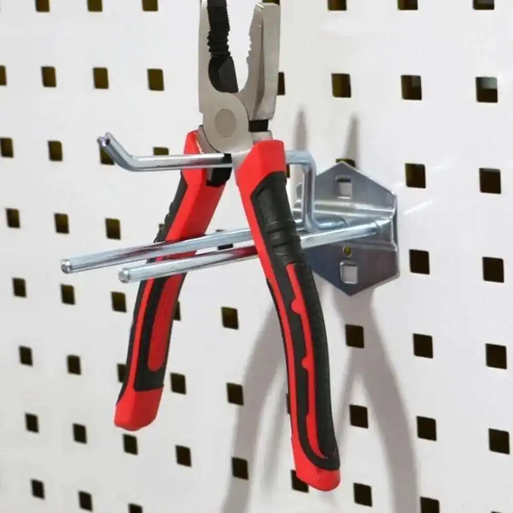 5PCS Pegboard Display Hook Square Hole Clamp Class Vice Stripper Hardware Tool Organizer Rack Hanging Plate Hanger Chrome