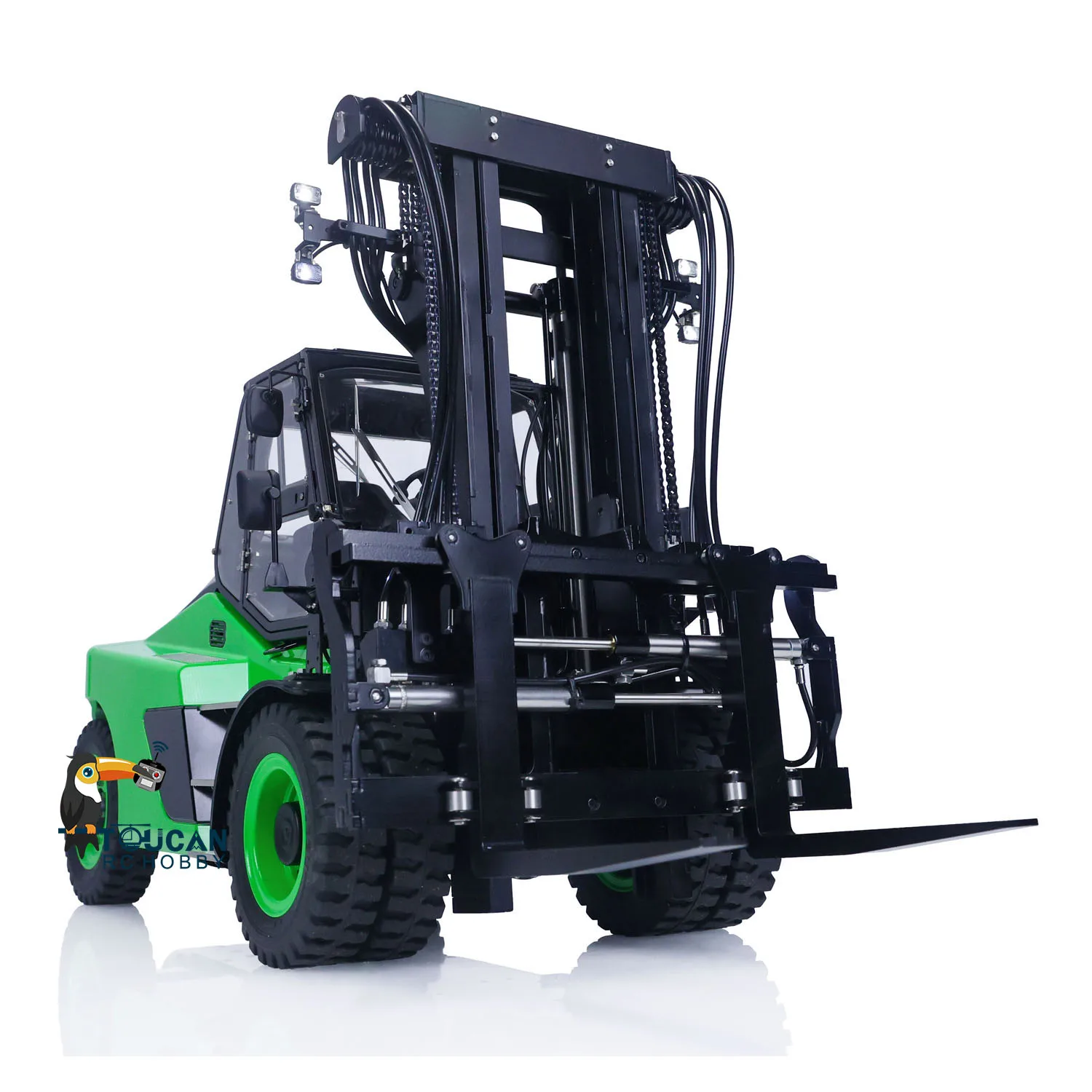 Toys 1/14 LESU Aoue-LD160S RC Hydraulic Forklift Assembled Painted Green Engineering Truck Cars Light Sound Model THZH1470 4