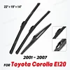 Wiper Front & Rear Wiper Blades Set For Toyota Corolla E120 2001 - 2007 Windshield Windscreen Window Brushes 22"+19"+14" 1