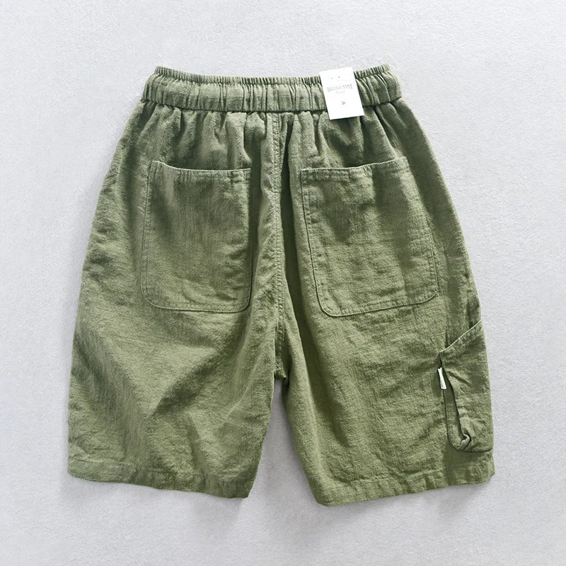 Thin Shorts Summer Mens Cotton Linen Work Clothes Casual Shorts Loose Fashion Versatile Beachwear