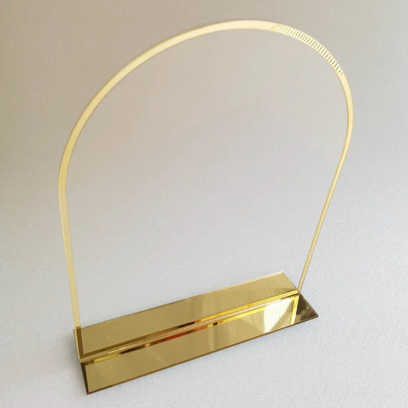 Acrylic Blank Arch Wedding Sign Mirror Frame Empty Table Sign Acrylic Table Wall Decoration