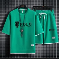 Ensemble 2 pièces homme été 2026, T-shirt respirant à manches courtes et short de sport, tenue de fitness et de jogging tendance 5