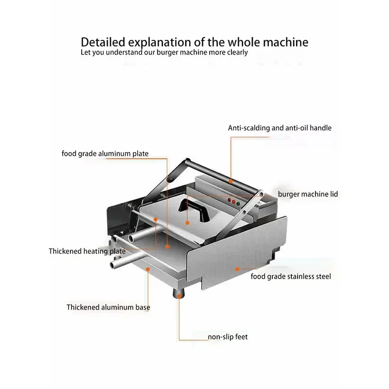 New GF-211A New Hamburger Machine Small Bread Embryo Heating Machine Baking Bag Baking Automatic Hamburger Equipment