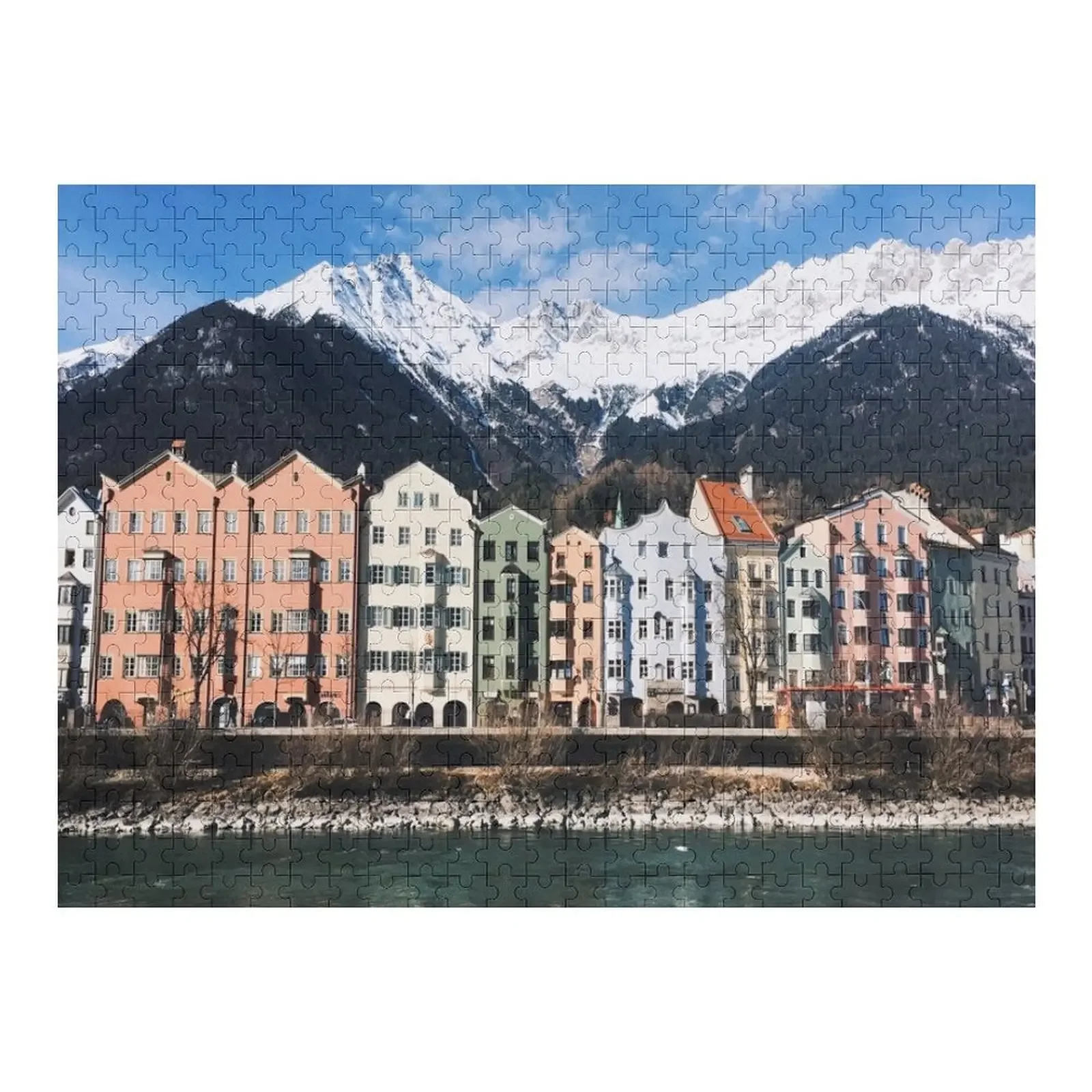 Innsbruck Cute Houses Landscape Jigsaw Puzzle Christmas Toys Personalized Toy Wood Animals Puzzle