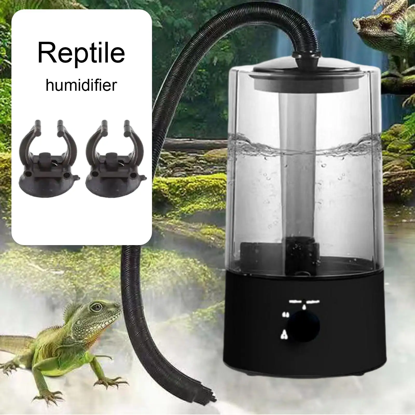 Reptile Fogger Humidifier Knob Control for Top Fill Design Terrarium for Frog Snake Tortoise Bearded Dragon