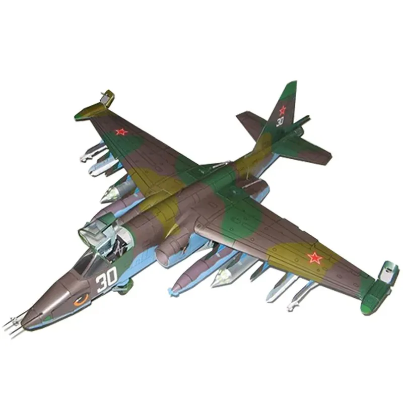 1:33 Scale Soviet Union Sukhoi Su-25 Fighter Aircraft DIY Paper Card Model Building Sets Educational Toys Military Model