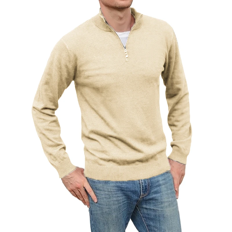 Animal Game Men's Half Zipper V Neck Work Jumper Turtleneck Pullover Sweaters Winter Polo Cold Blouse Knit Cardigan Sweaters