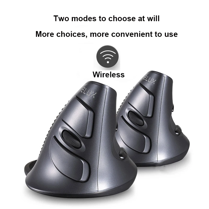 Rato Ergonômico Recarregável sem Fio Vertical do Jogo Rato Rgb Ótico Bluetooth 2.4g Ratos para Windows Mac 1600 Dpi para Pubg Lol - Imagem 2