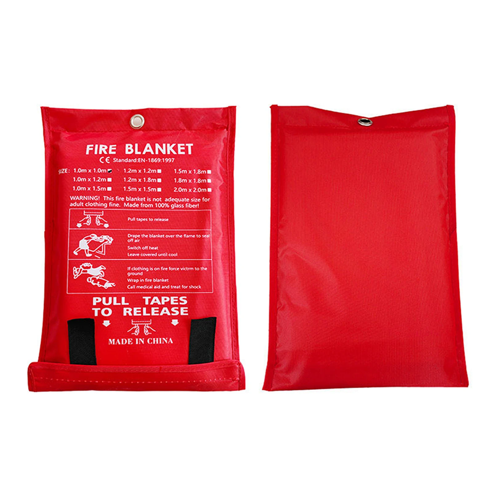 Fire Blanket Fiberglass Fire Blanket 1.5M Fire Shelter Fiberglass Flame Retardant Emergency Survival Safety Cover Emergency Blanket