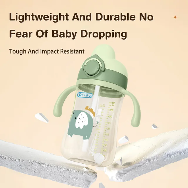 Portable Baby Water Bottles 300ml Baby Feeding Cup With Straw Children Learn Feeding Drinking Bottle Kids Training Cups BPA Free 5