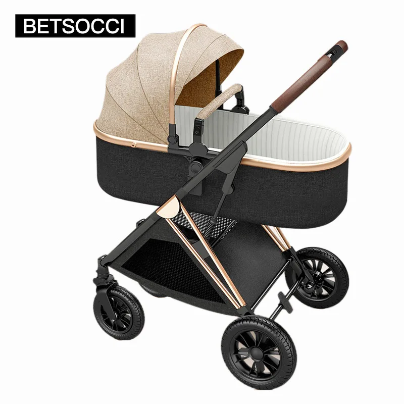 

Детская коляска BETSOCCI 2 в 1, сидячее, откидывающееся и слегка складывающееся, двухстороннее, с высоким ландшафтом, детская коляска для новорожденных, бесплатная доставка
