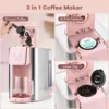 Coffee Maker 3-in-1 Single Serve Coffee Machine,Ground Coffee, 6 to 10 Ounce Cup, Removable 50 Oz Water Reservoir, 120V 1150W 3