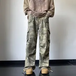 2023 Y2K Fashion Multi Pockets Camouflage Baggy Cargo Jeans Pants For Men Clothing Korean Casual Women Long Trousers Ropa Hombre