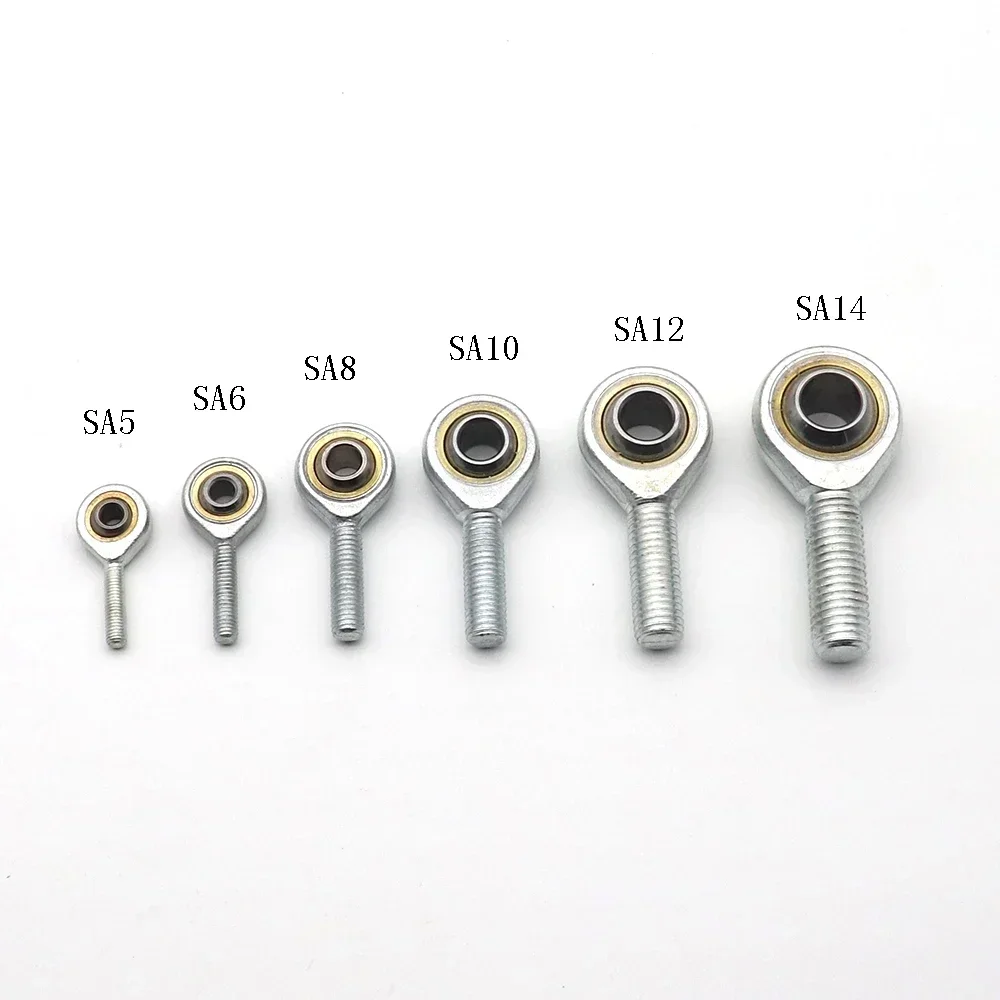 2PC Rod End Right Hand Fish Eye Ball Joint SA8 Uniball Joint Male SA5 SA16 T/K Metric Thread Bearing Shaft Inner Hole 5mm To 16