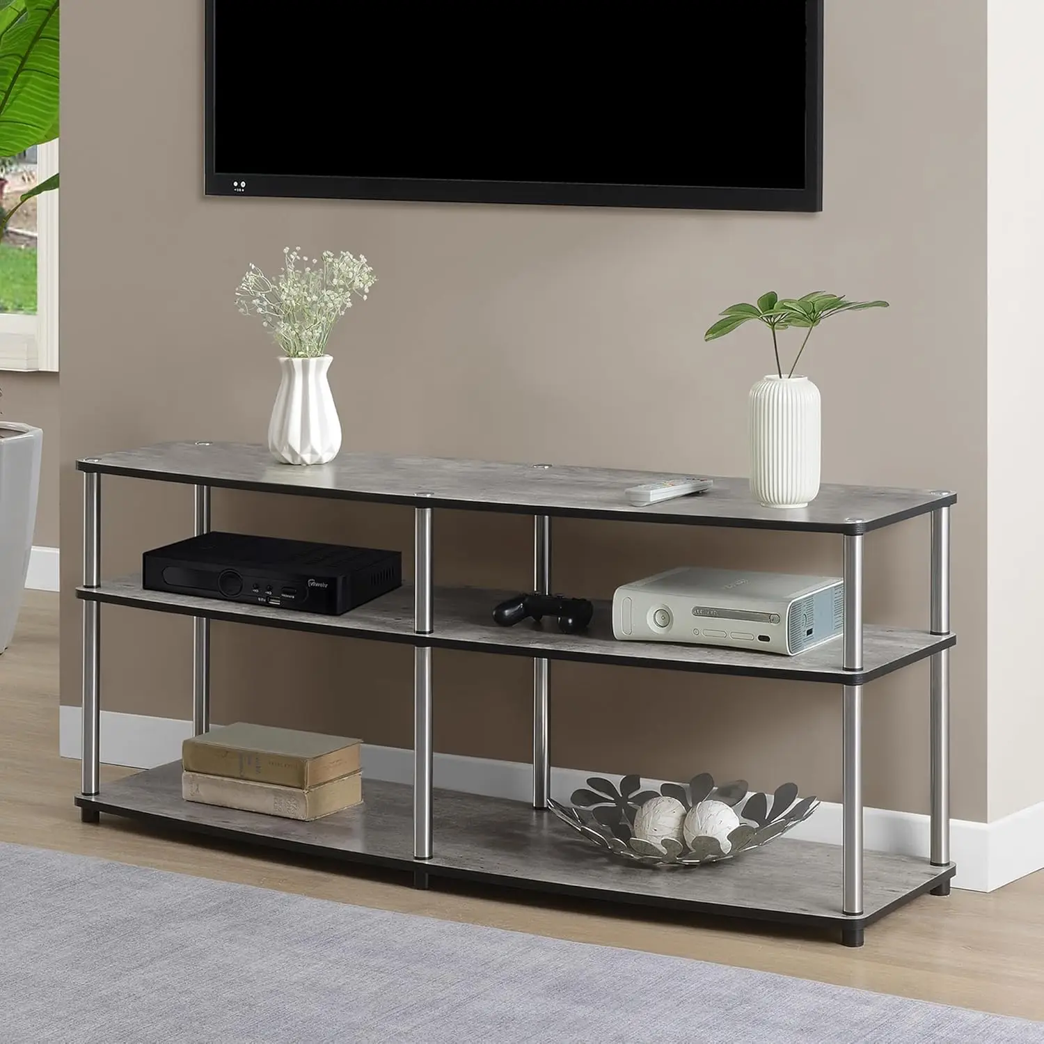 Designs2Go 3 Tier 60" TV Stand, Faux Birch