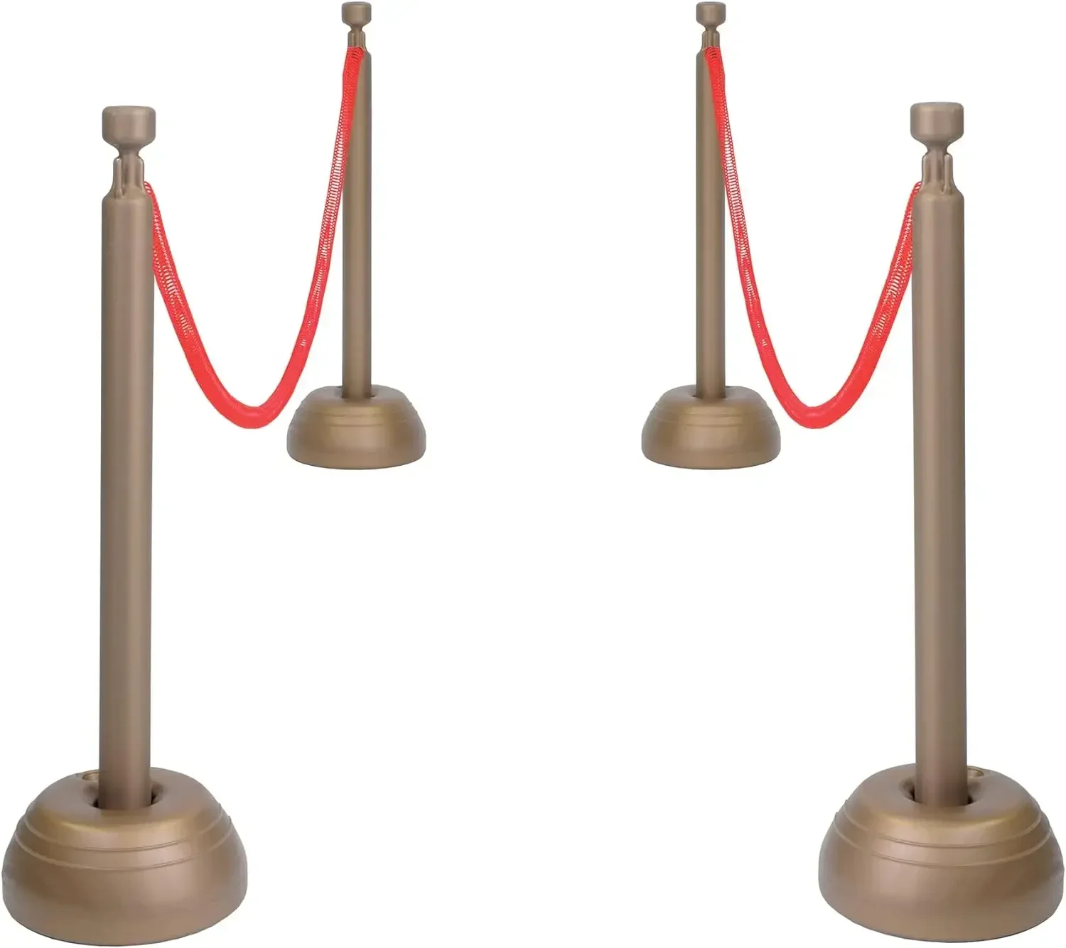 

Red Rope Stanchion Set Awards Night Decorations, VIP Party, Red/Bronze (Plastic)