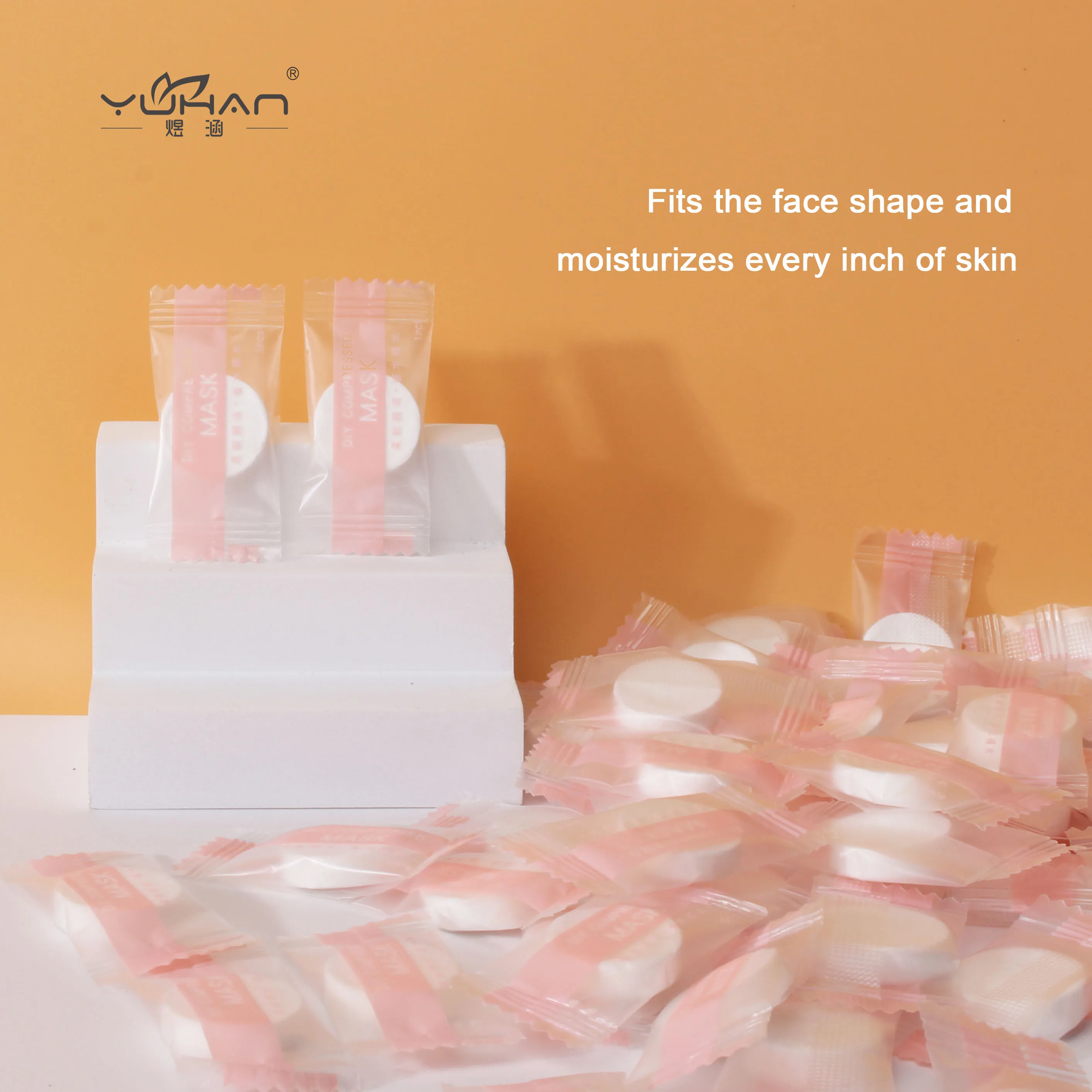 20/30/50/100 Pure cotton compressed mask paper Moisturizing DIY facial mask paper  Beauty salon spa mask  Individual package 2